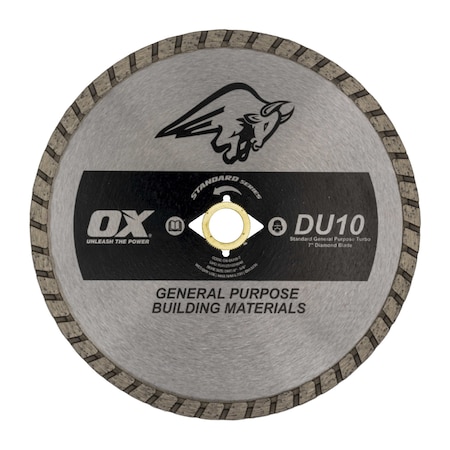 Ox Tools Standard General Purpose Turbo Diamond Blade | Diameter: 7" / 180mm | Bore: DM 7/8" - 5/8" / 22mm - 15mm OX-DU10-7